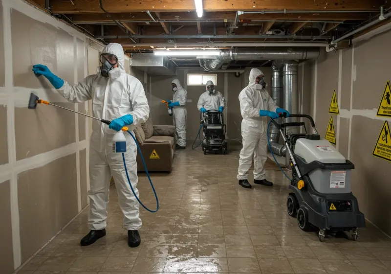 Basement Moisture Removal and Structural Drying process in Santa Rosa, NM